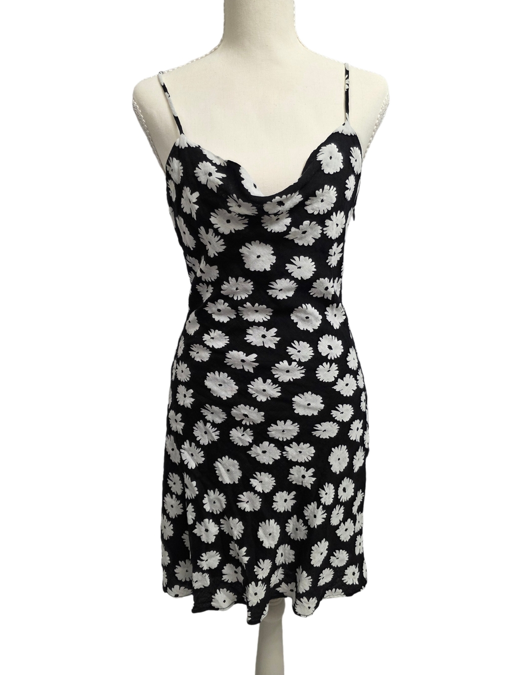 Keen The Label Black & White Floral Slip Mini Dress
